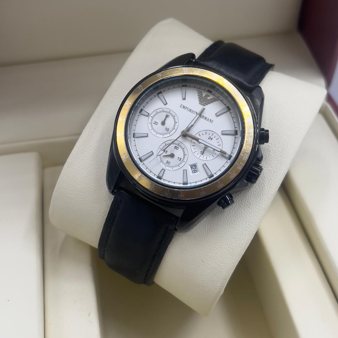 Emporio Armani Leather Wristwatch